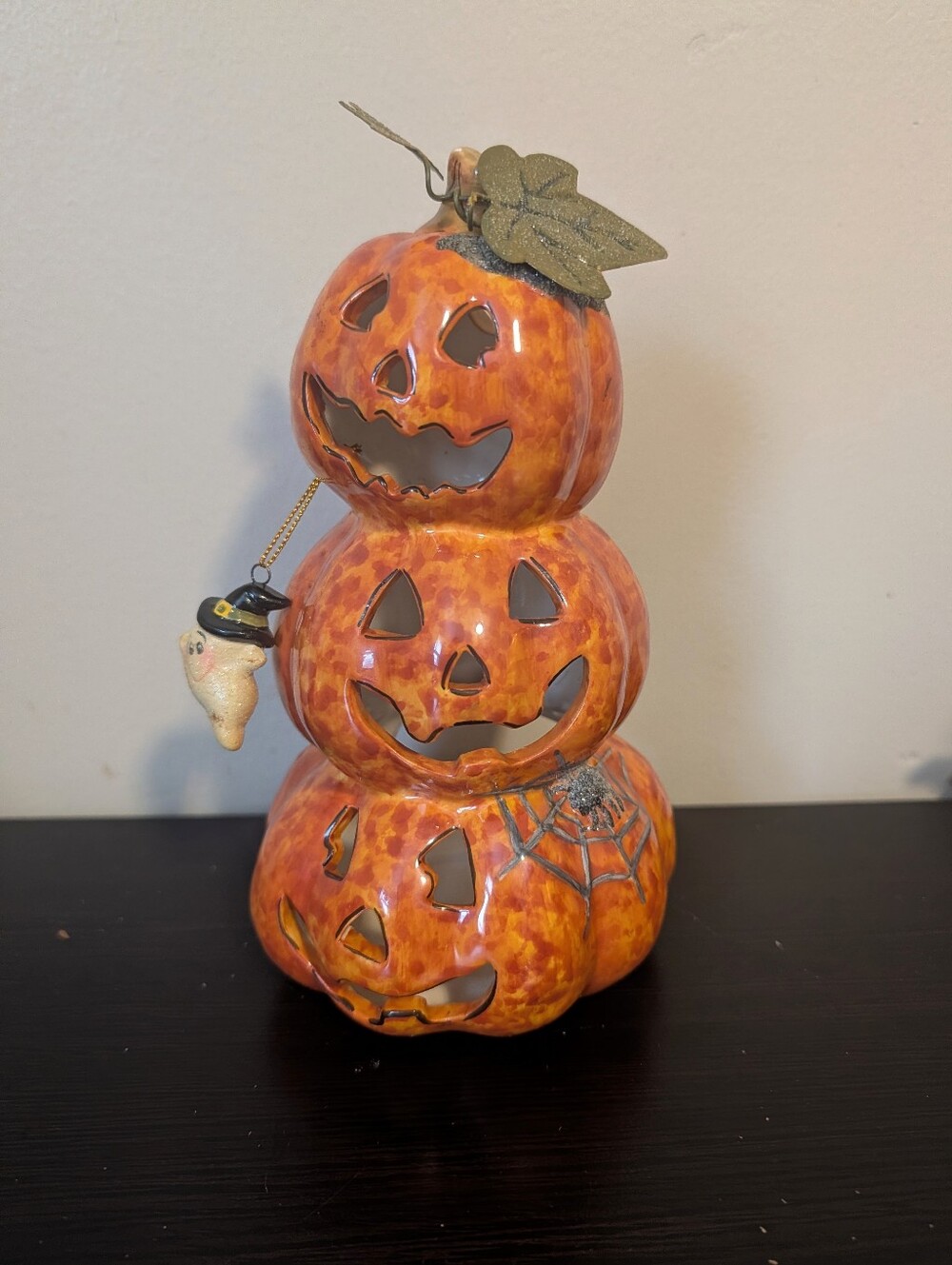 Ceramic Jack-O-Lantern Votive Candle Holder